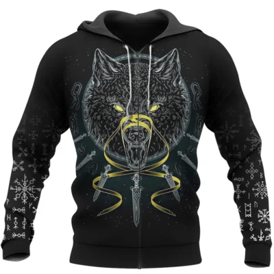 Hoodie Viking – Fenrir Artwork – Odin Art Legendary Style Hoodie Viking – Fenrir Artwork – Odin Art Legendary Style