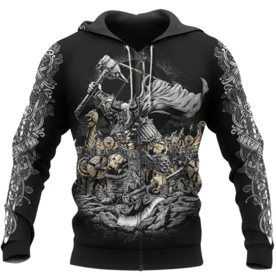 Hoodie Viking – Norse Warrior Spirit – Mjolnir Art Legacy