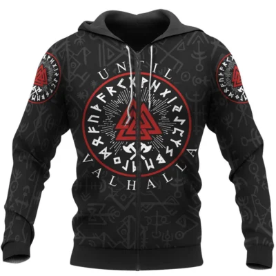 Hoodie Viking – Until Valhalla Hoodie – Viking Valknut Symbol Legacy