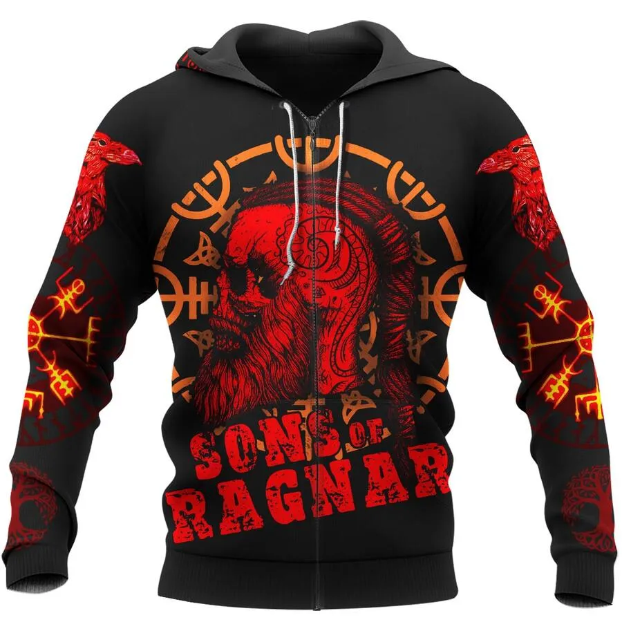 Viking Hoodies – Sons of Ragnar – Norse Rune Raven Skull Viking Hoodies – Sons of Ragnar – Norse Rune Raven Skull
