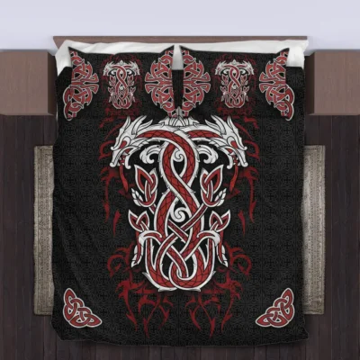 Viking Quilt Bedding Set – Dragon Viking Celtic Mystic Legacy