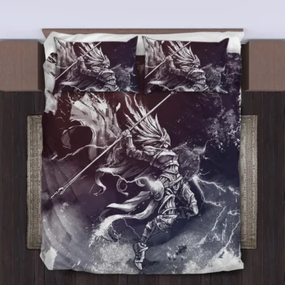 Viking Quilt Bedding Set – Valkyrie Drawing Courageous Spirit