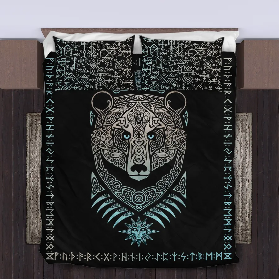 Viking Quilt Bedding Set – Norse Bear Strength Legend Viking Quilt Bedding Set – Norse Bear Strength Legend