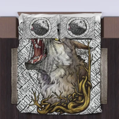 Viking Quilt Bedding Set – Viking Wolf Rune Untamed Spirit Viking Quilt Bedding Set – Viking Wolf Rune Untamed Spirit