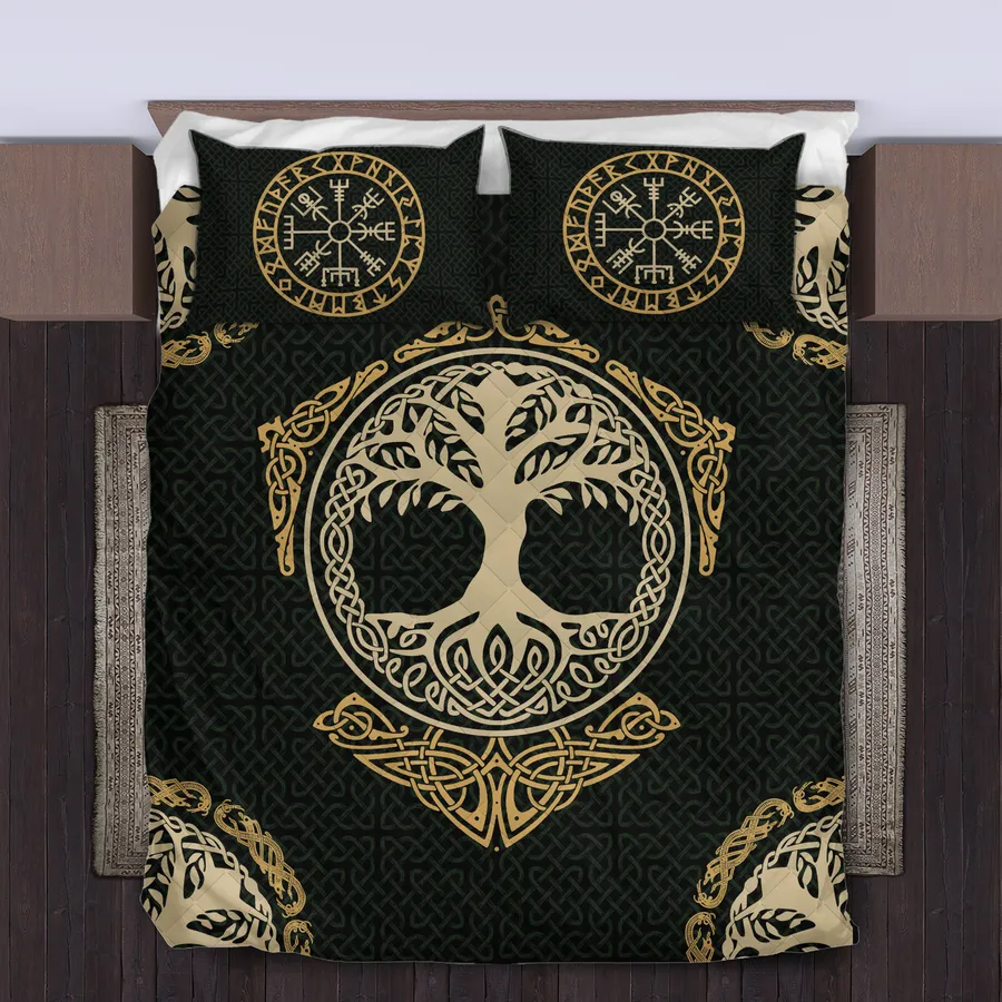 Viking Quilt Bedding Set – Tree of Life Celtic Sacred Design Viking Quilt Bedding Set – Tree of Life Celtic Sacred Design