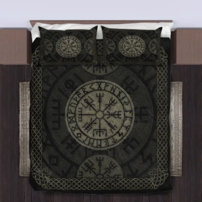 Viking Quilt Bedding Set – Vegvisir Viking Compass Guiding Spirit