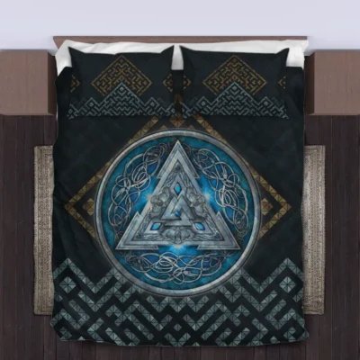 Viking Quilt Bedding Set – Viking Valknut Symbol Heritage