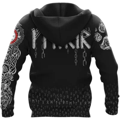 Hoodie Viking – Hoodie Wolf Fenrir Drawing Savage Spirit
