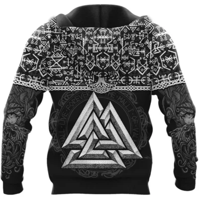 Hoodie Viking – Vegvísir Compass – Valknut Symbol Guardian