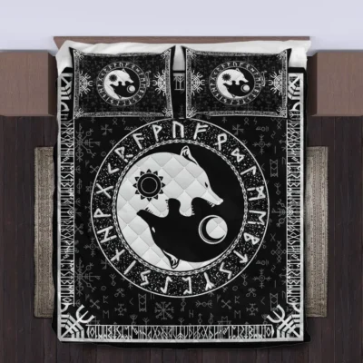 Viking Quilt Bedding Set – Norse Wolf Design Primal Spirit Viking Quilt Bedding Set – Norse Wolf Design Primal Spirit