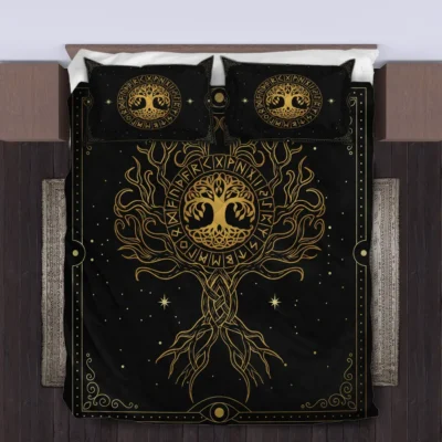 Viking Quilt Bedding Set – Golden Tree of Life Radiant Heritage