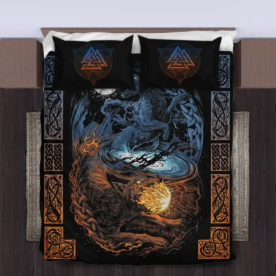 Viking Quilt Bedding Set – Wolf Viking Art Fierce Heritage Viking Quilt Bedding Set – Wolf Viking Art Fierce Heritage