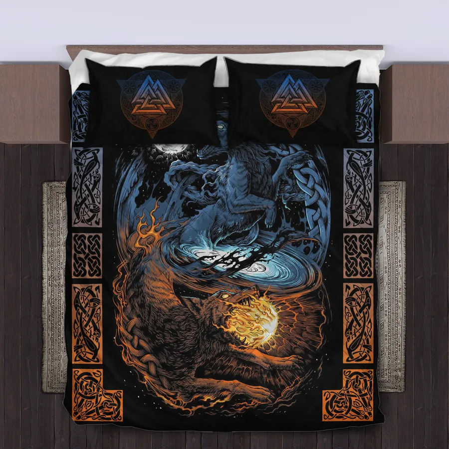Viking Quilt Bedding Set – Wolf Viking Art Fierce Heritage Viking Quilt Bedding Set – Wolf Viking Art Fierce Heritage