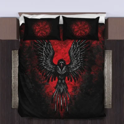 Viking Quilt Bedding Set – Viking Nordic Raven Epic Design Viking Quilt Bedding Set – Viking Nordic Raven Epic Design