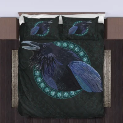 Viking Quilt Bedding Set – Norse Raven Mystic Design Viking Quilt Bedding Set – Norse Raven Mystic Design