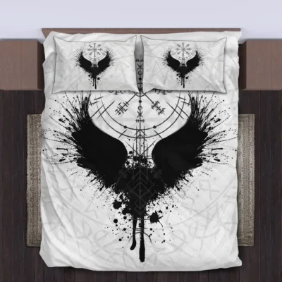 Viking Quilt Bedding Set – Norse Raven Mystic Design