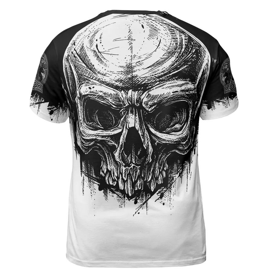 Mens Viking Shirt – Viking Skull Drawing Bold Warrior Design Mens Viking Shirt – Viking Skull Drawing Bold Warrior Desig