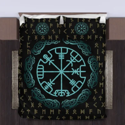 Viking Quilt Bedding Set – Viking Rune Compass Legendary Design Viking Quilt Bedding Set – Viking Rune Compass Legendary Design