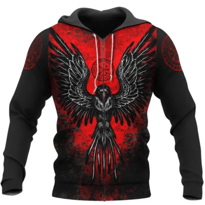 Viking Hoodie – Norse Raven – Norse Compass Mystic Guide