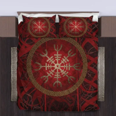 Viking Quilt Bedding Set – Aegishjalmur Helm of Awe Mystic Protection