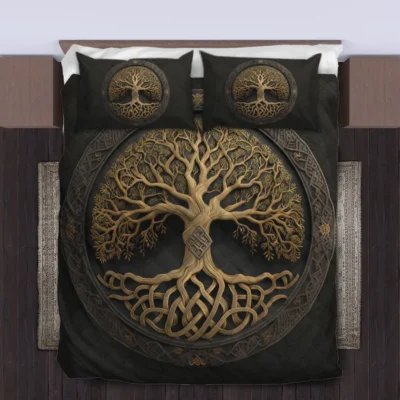 Viking Quilt Bedding Set – Yggdrasil Art Tree of Life Quilt Legendary Roots Viking Quilt Bedding Set – Yggdrasil Art Tree of Life Quilt Legendary Roots
