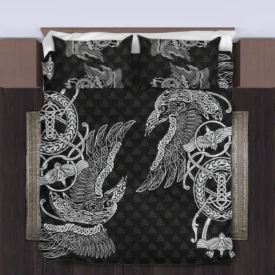 Viking Quilt Bedding Set – Viking Celtic Raven Timeless Wisdom