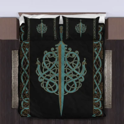 Viking Quilt Bedding Set – Ulfberht Sword Legendary Steel