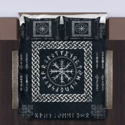 Viking Quilt Bedding Set – Helm of Awe Rune Legendary Protection