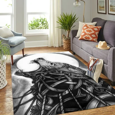 Viking Rug - Fenrir Art - Legendary Wolf Decor Viking Rug - Fenrir Art - Legendary Wolf Decor