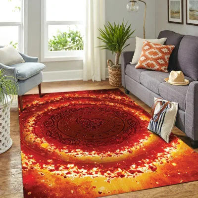 Viking Rug - Triple Horn of Odin - Viking Magic Runes Legendary Decor