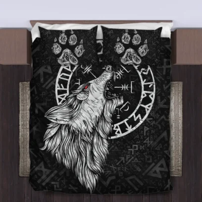 Viking Quilt Bedding Set – Viking Rune Wolf Fierce Legacy Viking Quilt Bedding Set – Viking Rune Wolf Fierce Legacy