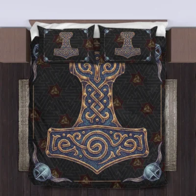 Viking Quilt Bedding Set – Hammer of Thor Mighty Power