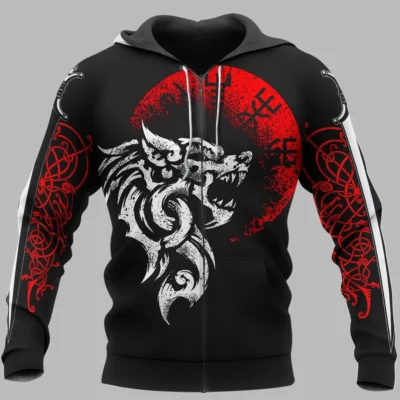 Viking Hoodies – Fenrir Clothing – Wolf Hoodie Untamed Power