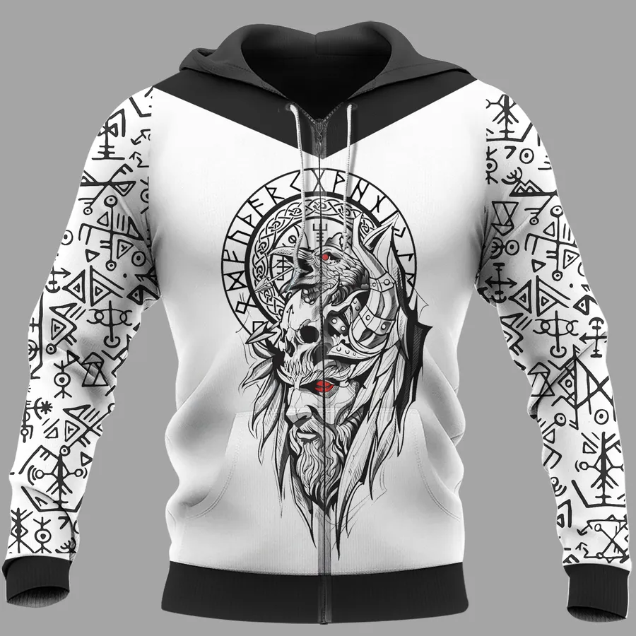 Viking Hoodie And Viking Compass Hoodie With Odin Raven Design Viking Hoodie And Viking Compass Hoodie With Odin Raven Design