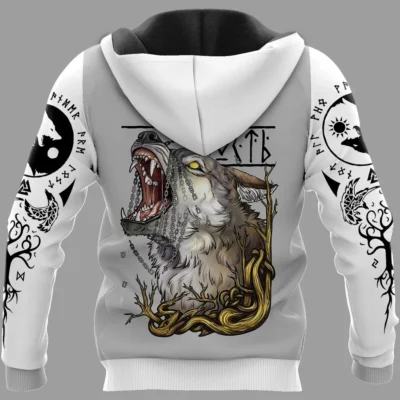 Viking Hoodie Wolf Hoodie Skoll And Hati Sons Of Fenrir