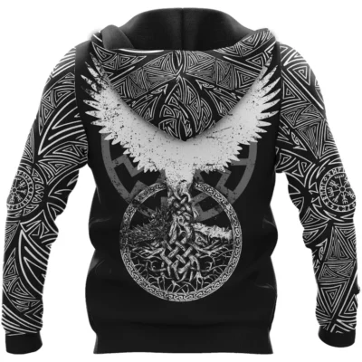 Viking Hoodie – Berserker Hoodie – Norse Raven Savage Spirit