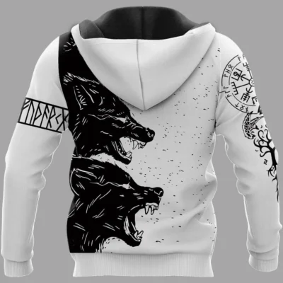 Viking Hoodie – Fenrir Clothing – Norse Wolf Art Primal Strength