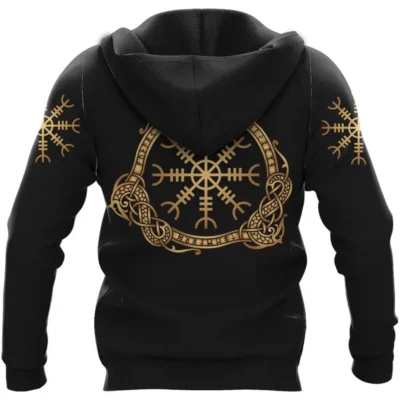 Viking Hoodie – Helm of Awe – Norse Raven Hoodie Sacred Power