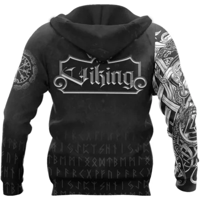 Viking Hoodie – Jormungandr Rune Serpent Strength