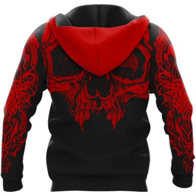 Viking Hoodie – Skull Hoodie – Odin’s Triple Horn Emblem