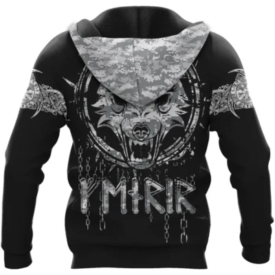 Viking Hoodie – Skull Yggdrasil Art Featuring the Power of Fenrir Symbol