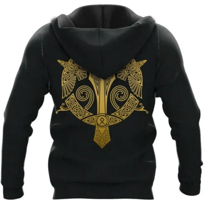Viking Hoodie – Valknut Norse Raven Hoodie Mystic Legacy