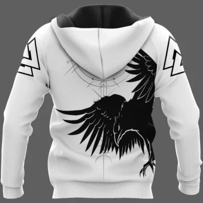 Viking Hoodie – Valknut Norse Raven Hoodie Mystic Strength