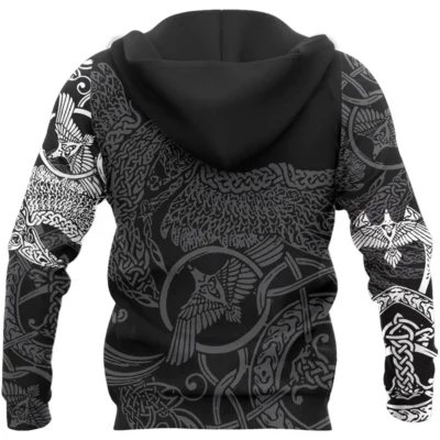 Viking Hoodie – Viking Celtic Raven Hoodie Mystic Heritage