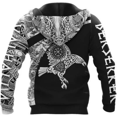 Viking Hoodie – Viking Celtic Raven Hoodie Mystic Heritage