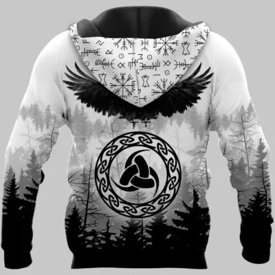 Viking Hoodie – Viking Raven Symbol Legendary Insight