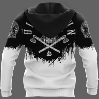 Viking Hoodie – Viking Skull Art – Norse Viking Axe Warrior Design