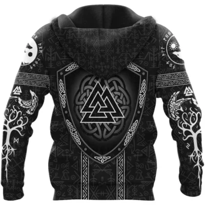 Viking Hoodies – Celtic Norse Viking Wolf Rune Legendary Design