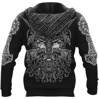 Viking Hoodies – Norse Wolf Design with Skull Fierce Fusion