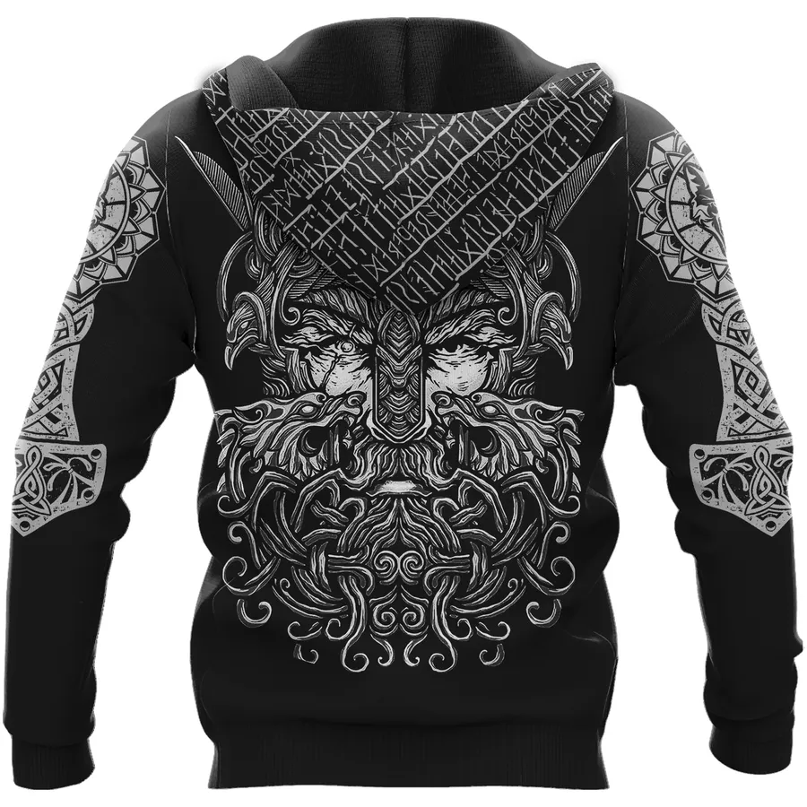 Viking Hoodies – Norse Wolf Design with Skull Fierce Fusion Viking Hoodies – Norse Wolf Design with Skull Fierce Fusion